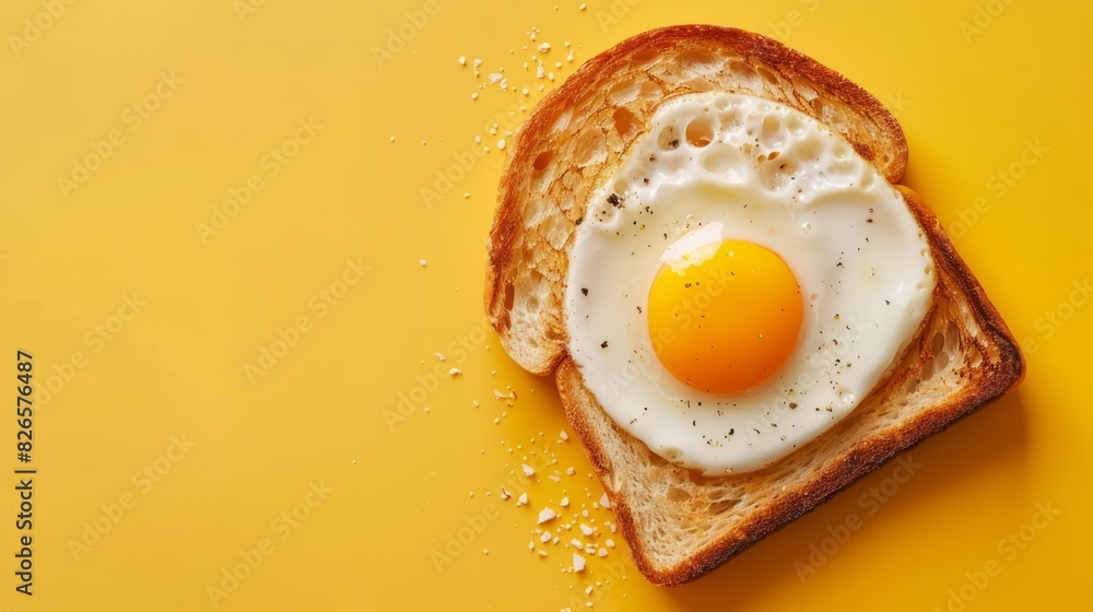National Egg Day with toast. copy space for text National Egg Day with toast. copy space for text