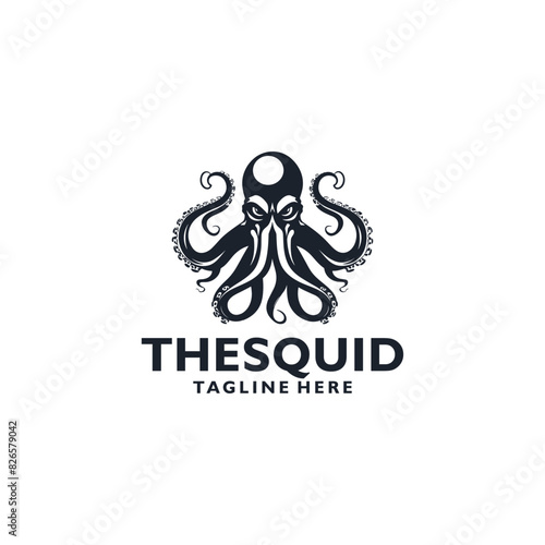 Squid skull logo vector illustration