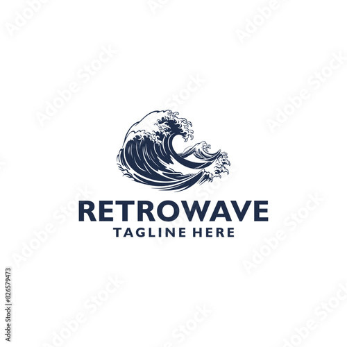 Wallpaper Mural Retro waves logo vector illustration Torontodigital.ca