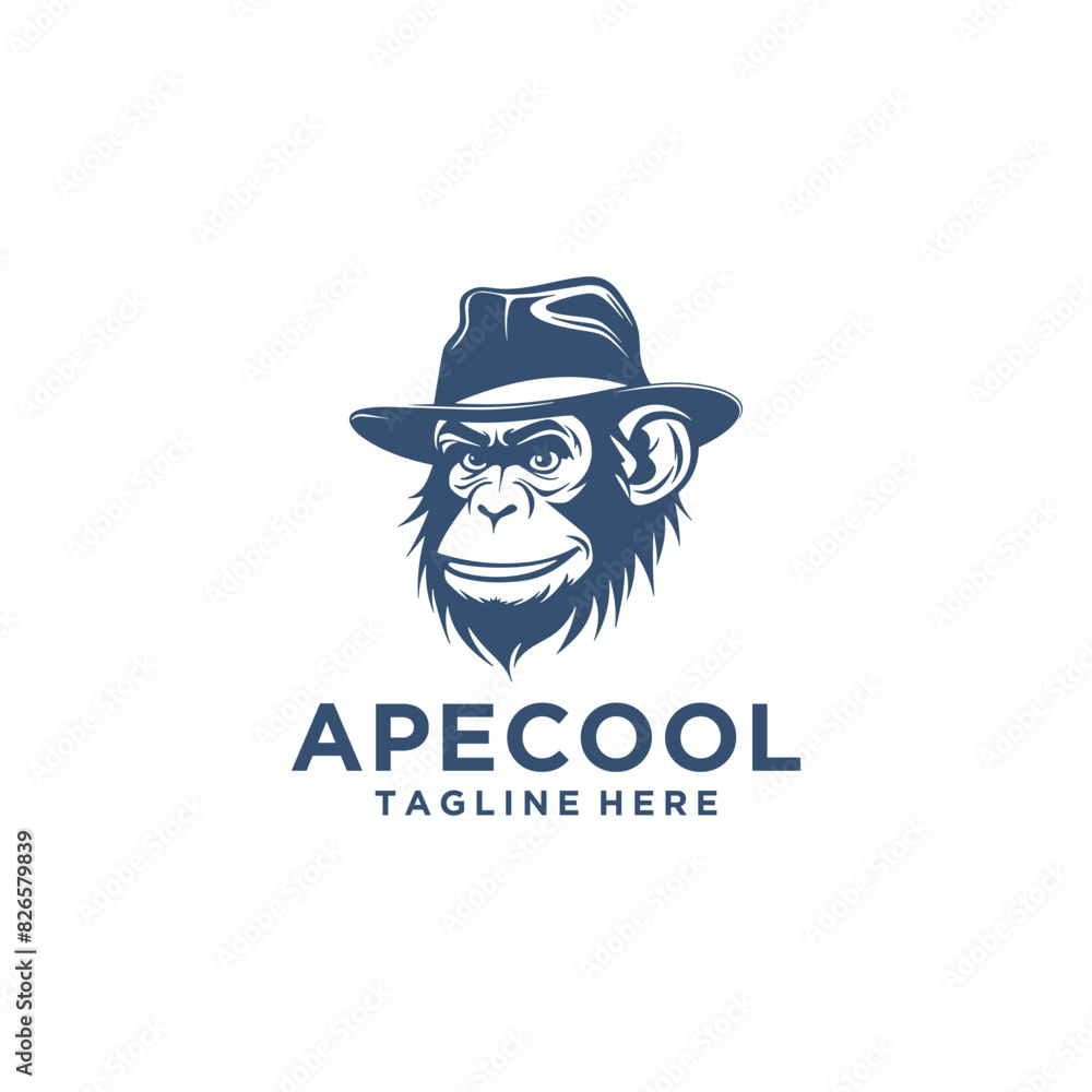 Ape with hat logo vector illustration