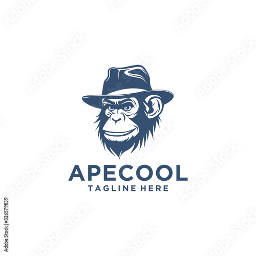 Ape with hat logo vector illustration
