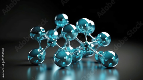 generated illustration of science molecular structure background with atom molecule medical concept