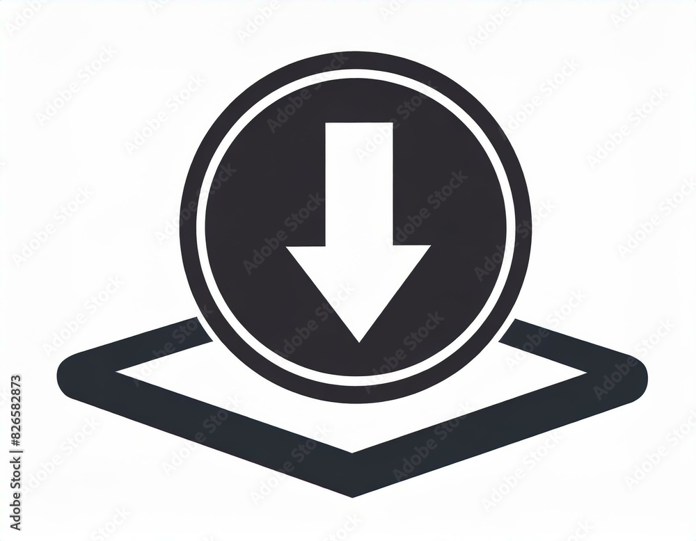 vector download icon, successful file download, downward arrow, white background, logo vector download icon, successful file download, downward arrow, white background, logo