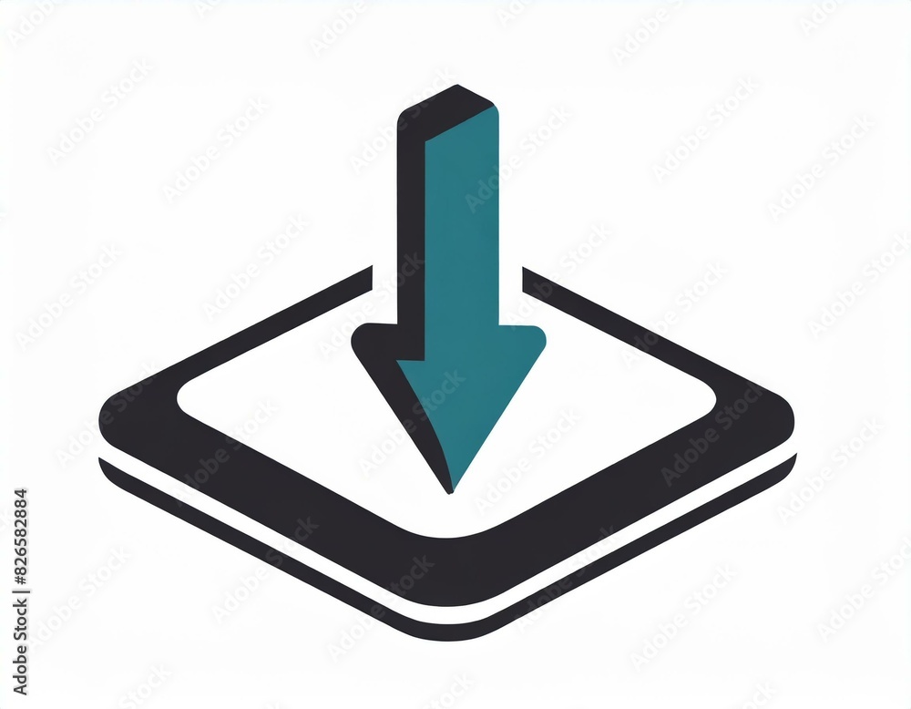 vector download icon, successful file download, downward arrow, white background, logo vector download icon, successful file download, downward arrow, white background, logo