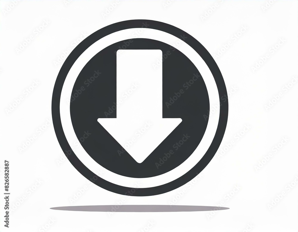vector download icon, successful file download, downward arrow, white background, logo vector download icon, successful file download, downward arrow, white background, logo