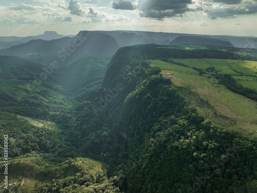 Aerial view of beautiful mountain landscape, San Juan de Arama, Colombia. photo