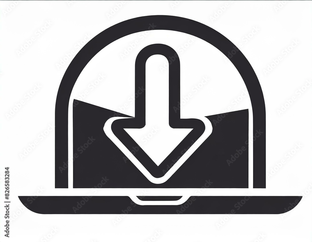 vector download icon, successful file download, downward arrow, white background, logo vector download icon, successful file download, downward arrow, white background, logo