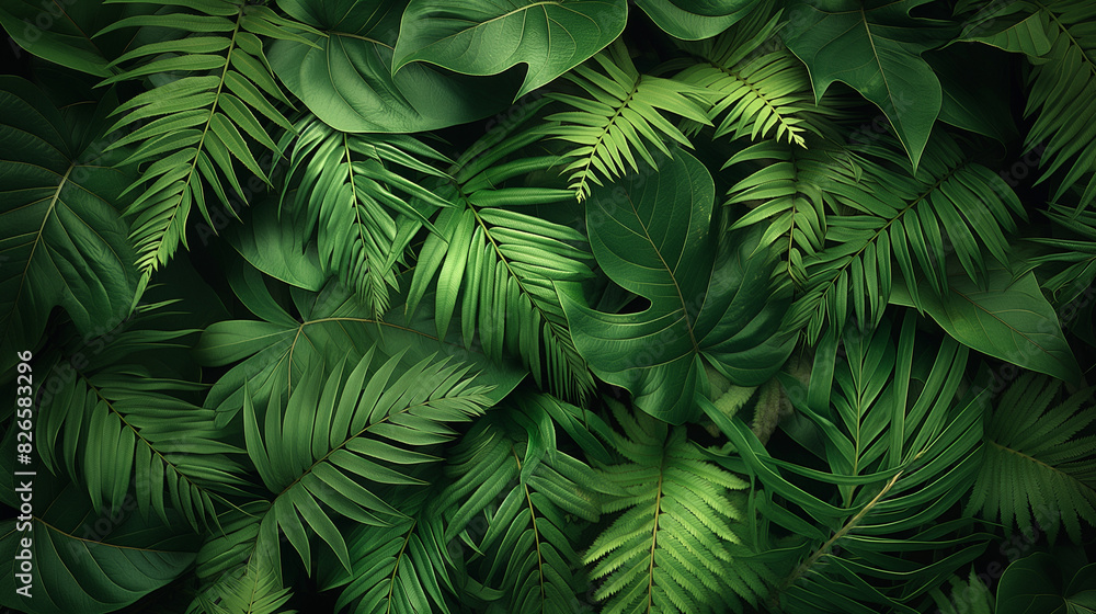 A lush green forest with many leaves A lush green forest with many leaves