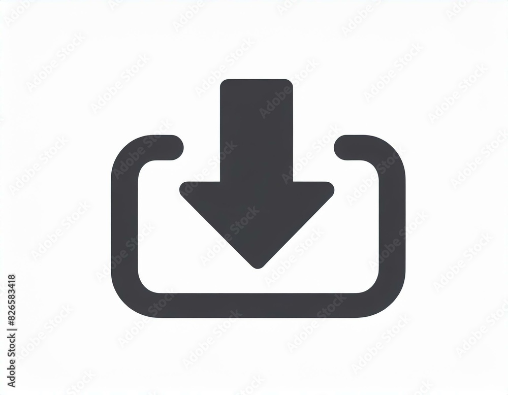 vector download icon, successful file download, downward arrow, white background, logo vector download icon, successful file download, downward arrow, white background, logo