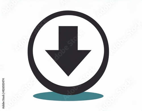 vector download icon, successful file download, downward arrow, white background, logo