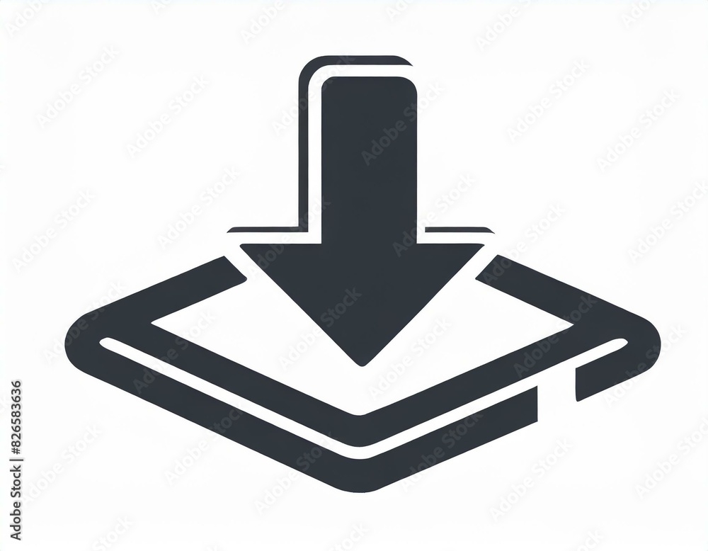 vector download icon, successful file download, downward arrow, white background, logo vector download icon, successful file download, downward arrow, white background, logo