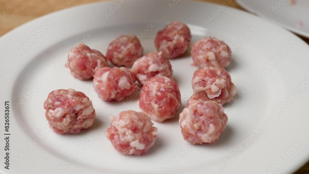 Meatballs are prepared from minced meat. Preparation of dishes from minced meat. Meatballs are prepared from minced meat. Preparation of dishes from minced meat.