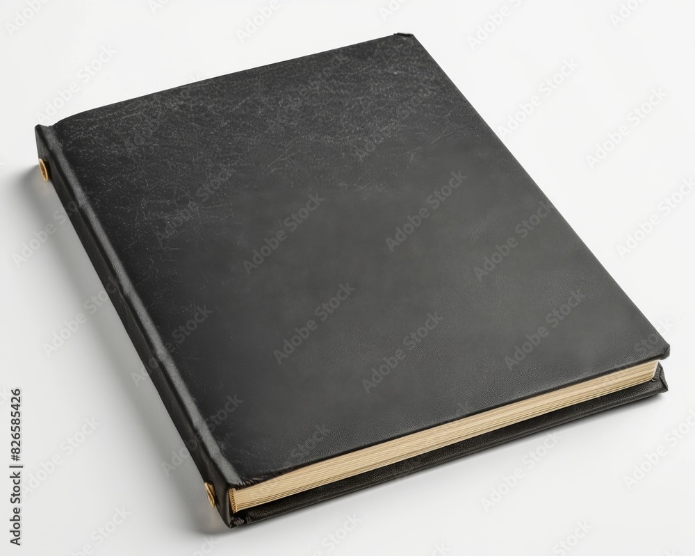 A blank mockup of a notebook cover, plain black with no images or text, ready for custom designs A blank mockup of a notebook cover, plain black with no images or text, ready for custom designs