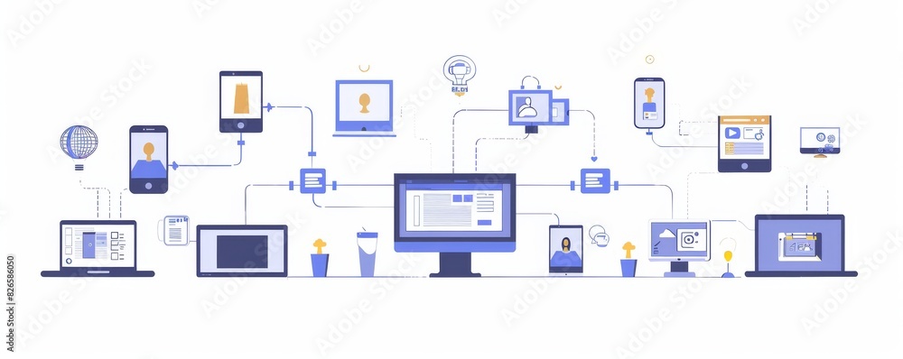 Design an engaging infographic showcasing various remote work technologies like laptops Design an engaging infographic showcasing various remote work technologies like laptops
