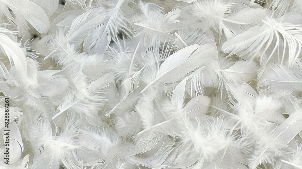 Obraz premium A field full of snow-like feathers, scattered for a magical touch