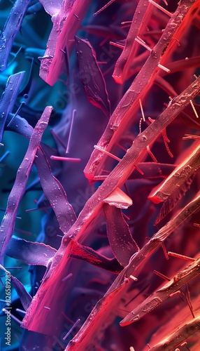 A microscopic image of sarcomeres within muscle fibers responsible for contraction photo
