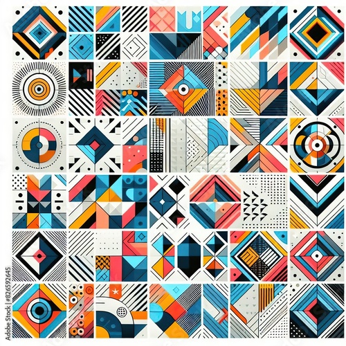 Vibrant Geometric Patterns: AI-Generated Abstract Designs