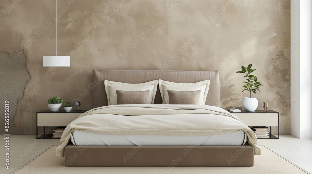 The bedroom has a spacious bed and a big window for natural light The bedroom has a spacious bed and a big window for natural light