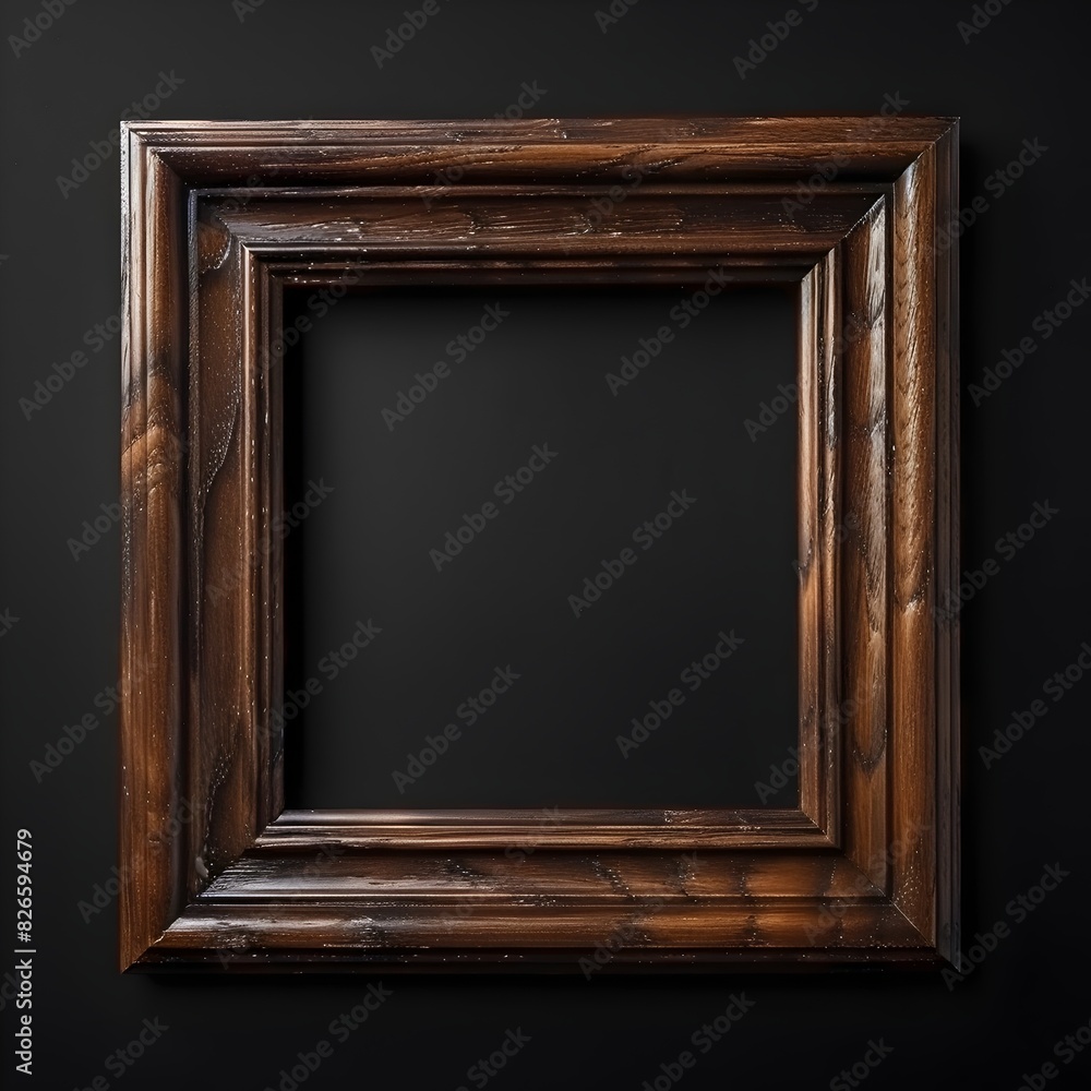 Elegant Wooden Walnut Frame for Classic Artwork Display in Minimalist Setting Elegant Wooden Walnut Frame for Classic Artwork Display in Minimalist Setting