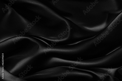 Smooth Black white silk satin fabric texture abstract background
