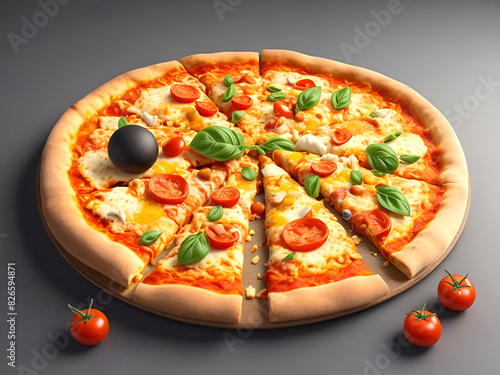 - Vegetarian Pizza Delight Fresh, Vibrant, and Flavorful Packaging with front view Background photo