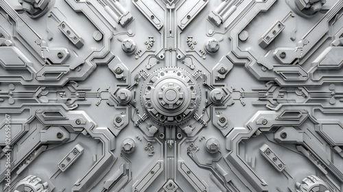 Futuristic abstract white machine background 