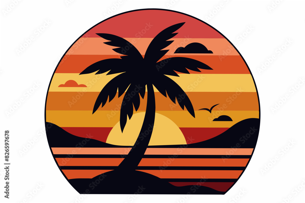 summer vibes in vacation retro t-shirt design vector illustration