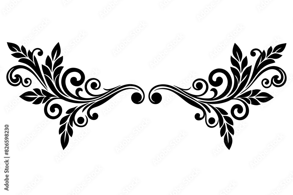 decorative corners and dividers frame silhouette vector illustration