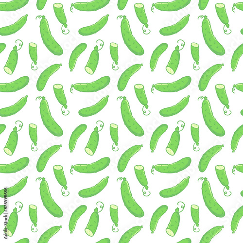 cucumber flat icons seamless pattern