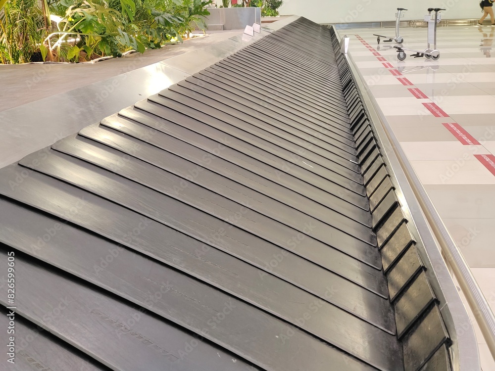 Fototapeta premium Baggage conveyor at Hatta International Airport, Terminal 3 Domestic.