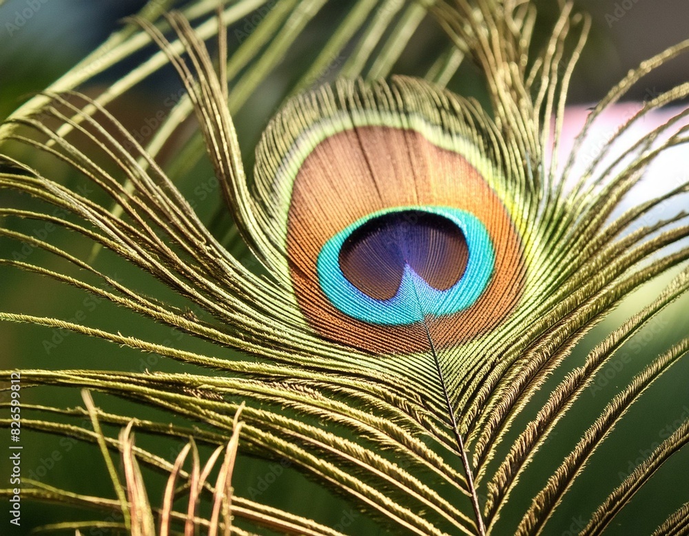 Obraz premium Abstract macro peacock feather