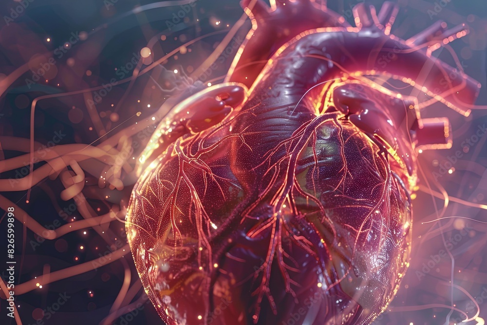 Interactive ad creative for cardiology featuring a dynamic heart animation that responds to user interaction. Users can engage with the ad by clicking on different areas of the heart to learn about Interactive ad creative for cardiology featuring a dynamic heart animation that responds to user interaction. Users can engage with the ad by clicking on different areas of the heart to learn about