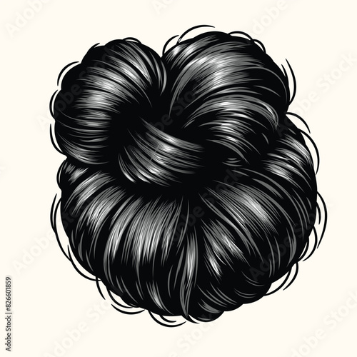 Woman  stylish classic  hair bun