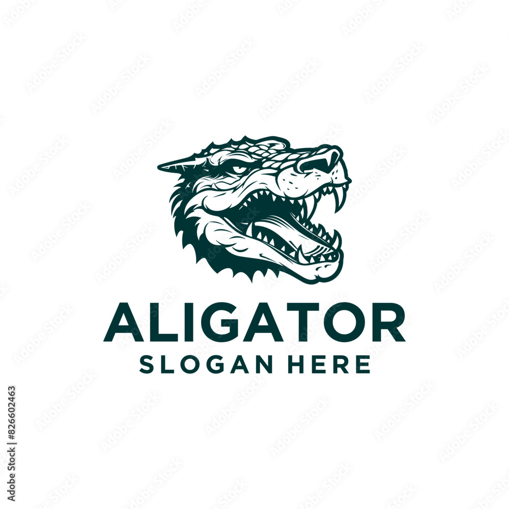 Alligator head logo vector illustration