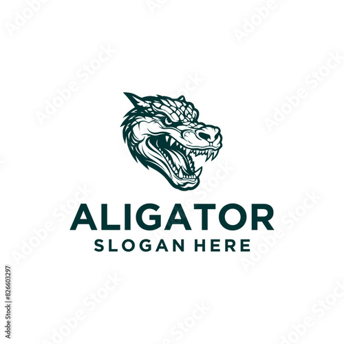 Alligator head logo vector illustration