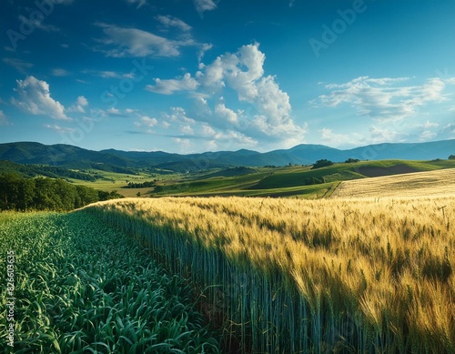 countryside with a wide field of cereals