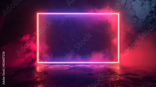 Bold Neon Accented Frame in Moody Urban Backdrop for Nightlife and Event Promotions