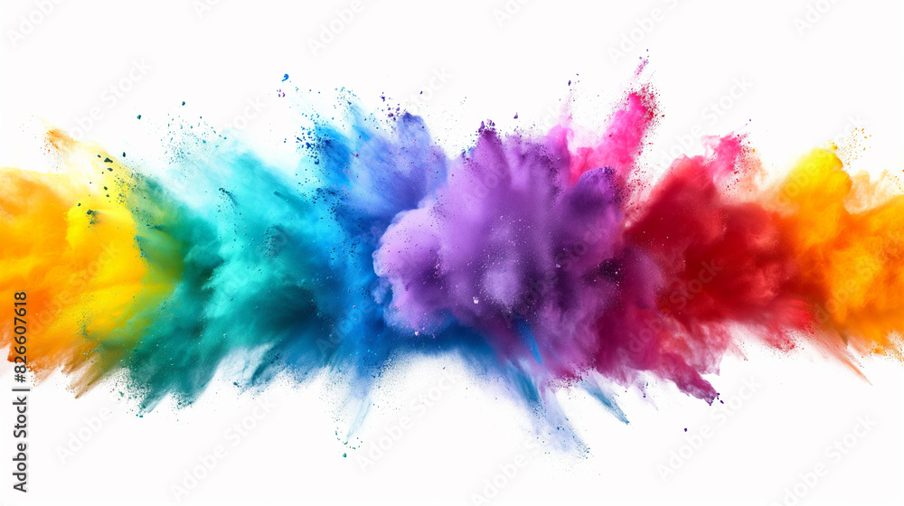 A colorful explosion of paint is shown in the image A colorful explosion of paint is shown in the image