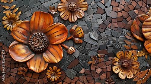 Wood texture with patterns.