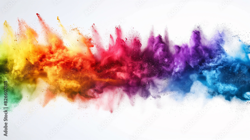 A colorful explosion of paint is shown in the image