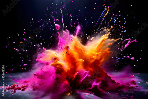 Beautiful swirling colorful smoke. Splash of color drop  background  Ink swirling in. Cloud of ink under water. Explosion of colored powder