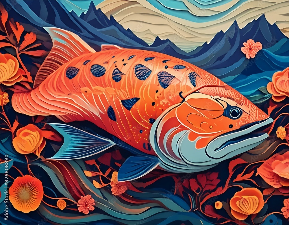 Salmon fish, texture Salmon fish, texture