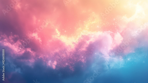 A colorful background with a purple and blue swirl