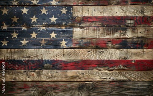 Wallpaper Mural American flag on wooden background with copy space for text Generative AI Torontodigital.ca