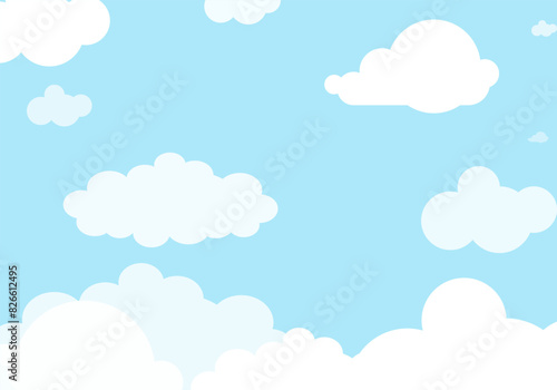 Cloud and Sky background, pastel paper cut design vector