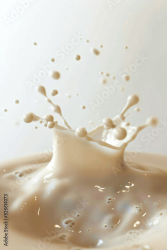 Image for advertising. Low splash of soy milk. Big room for text © EnricaDjango