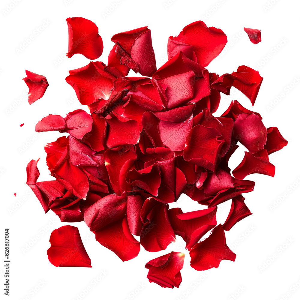 Pile of Red Rose Petals in a Circular Arrangement Pile of Red Rose Petals in a Circular Arrangement
