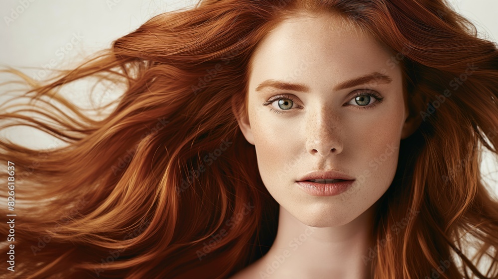 Stunning Ginger Woman with Hair in Motion Stunning Ginger Woman with Hair in Motion