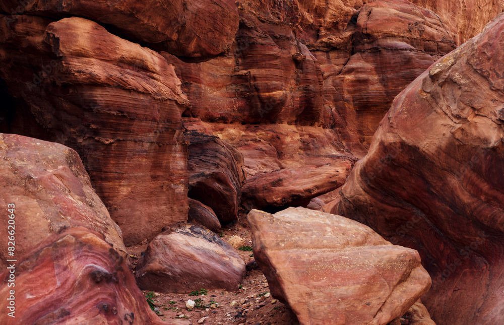 Red sandstone rock landscape background