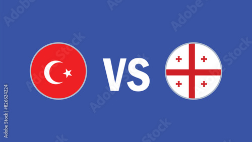 Free Download Turkiye And Georgia Match Flag Emblem Design European Nations 2024 Teams Countries European Germany Football Symbol Logo Vector Illustration - GFXLoad